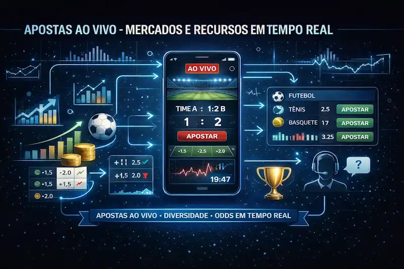 Apostas ao vivo - mercados e recursos em tempo real